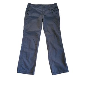 Eddie Bauer Grey Pants Womens Size 12 Utility Straight Leg Rear Flap Pocket Nice